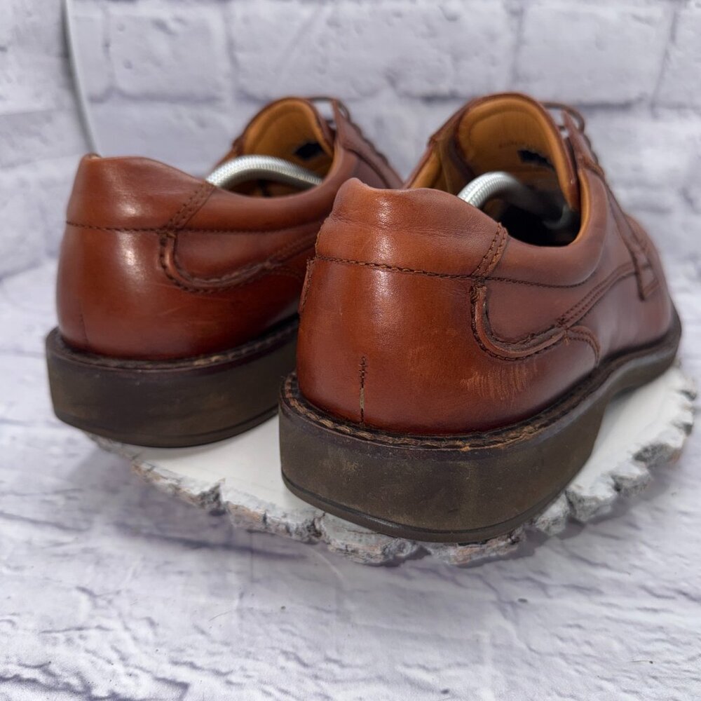 ECCO Helsinki 2 Mens 12 Brown Leather Bike-Toe Derby Lace Up Cushion Dress Shoes - Picture 5 of 13